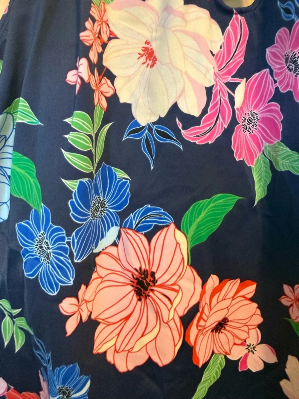 ⭐️Liz Claiborne Navy Floral Tankini Halter One-Piece - Picture 3 of 9